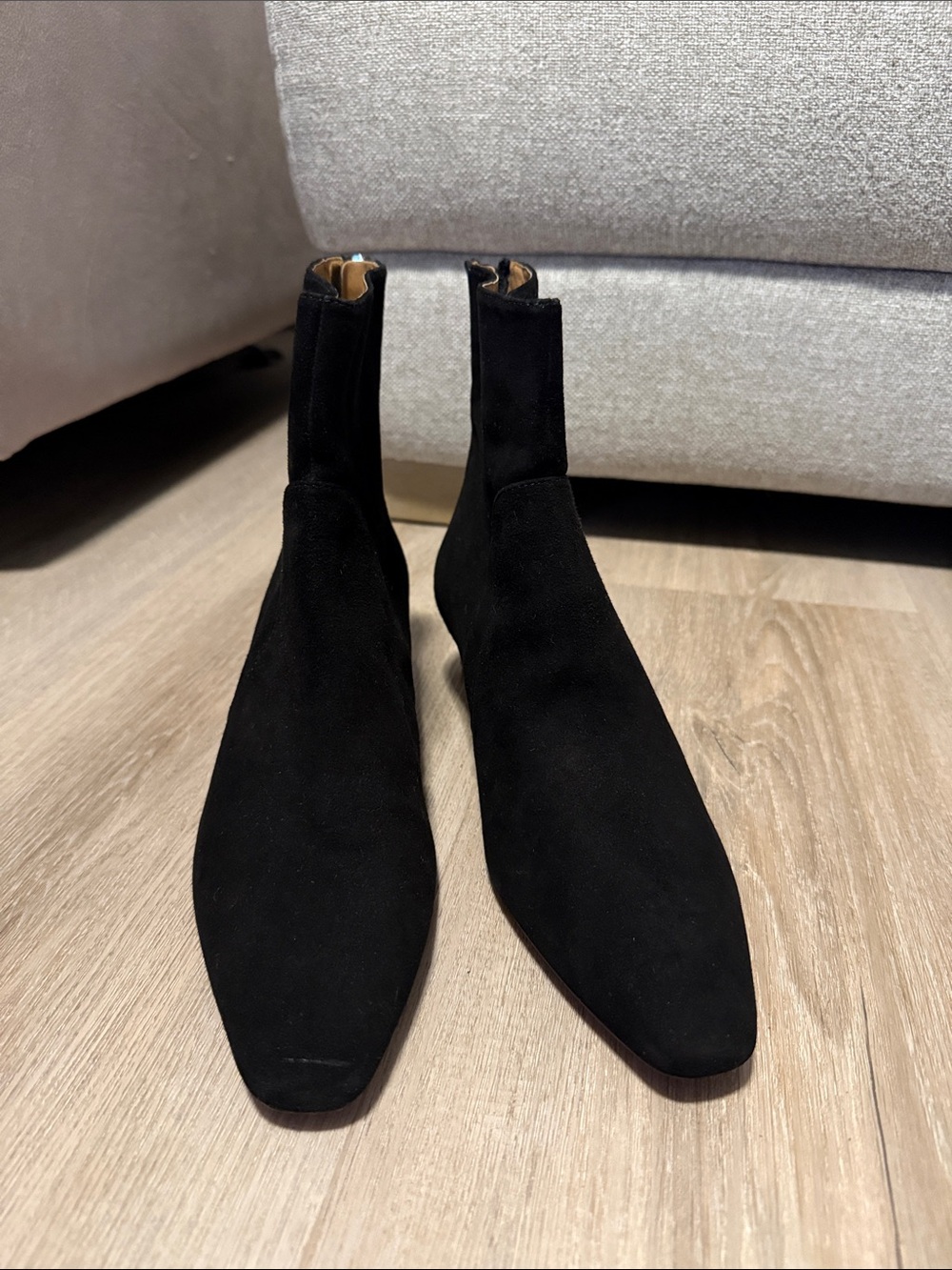 Madewell The Dimes Black Suede Kitten Heel Ankle Boots Booties - Picture 2 of 10